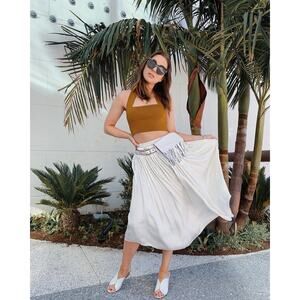 Magali White Leather Fringe Belt Bag